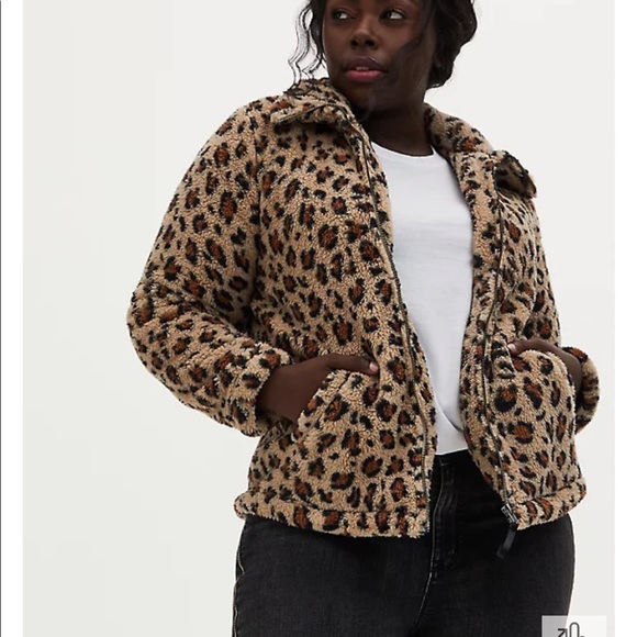 torrid Jackets & Blazers - TORRID LEOPARD FAUX FUR ZIP JACKET😍 brand new!